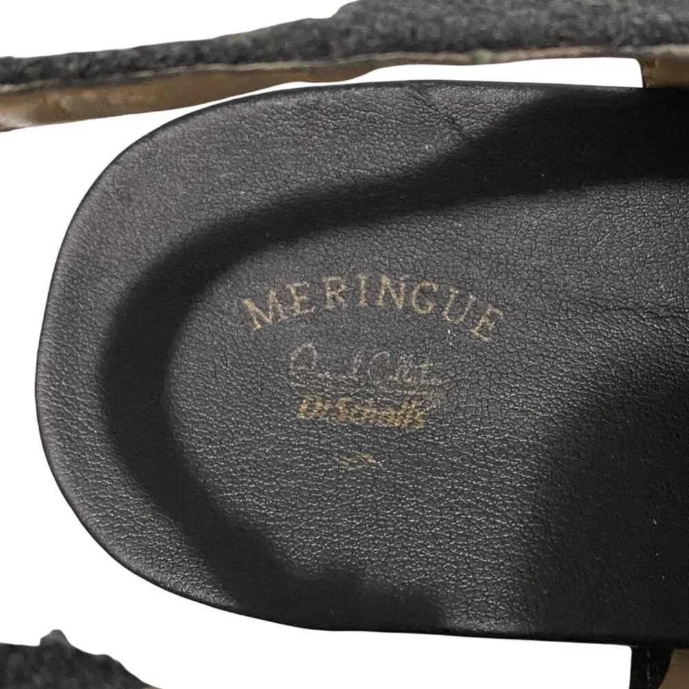 Dr Scholls Meringue WESLYN Platform Wedge Sandal Womens 9.5 Gray‎ Felt Chunky
